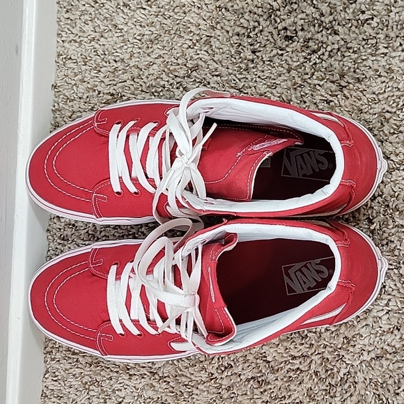 Vans Sk8 Hi Red/White Size 13 - Picture 6 of 9
